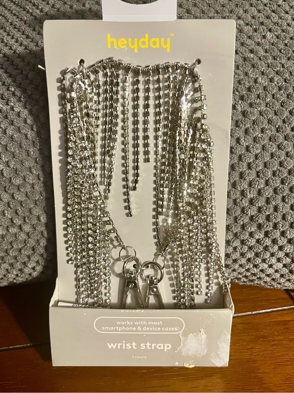 heyday Silver Rhinestone Fringe Wrist Strap